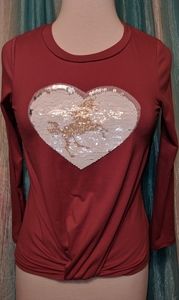 Unicorn mermaid sequin long sleeve top - youth large - size 14
